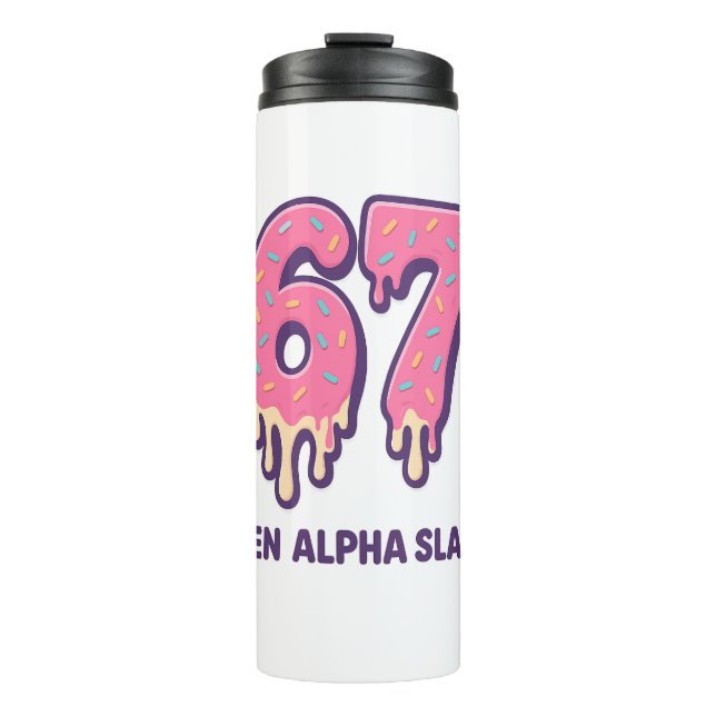 Ice Cream Drip Meme Gen Alpha 67 Thermosbecher (Vorderseite)