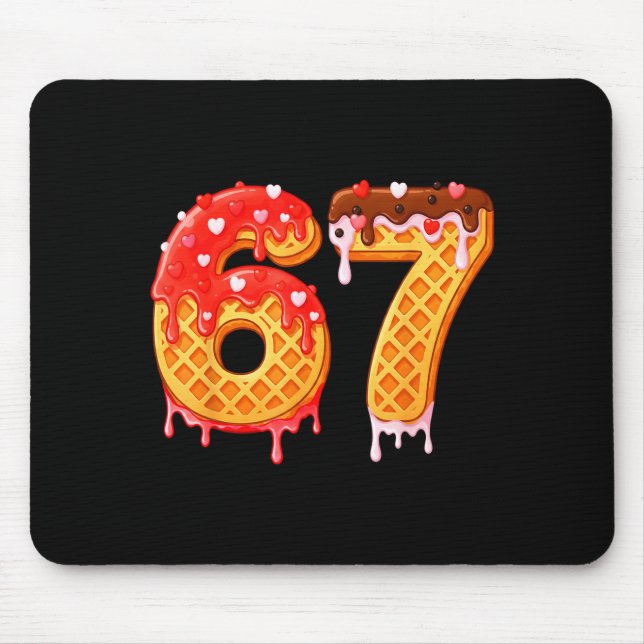 Ice Cream Drip Six Seven 67 Valentines Day For Men Mousepad (Vorne)