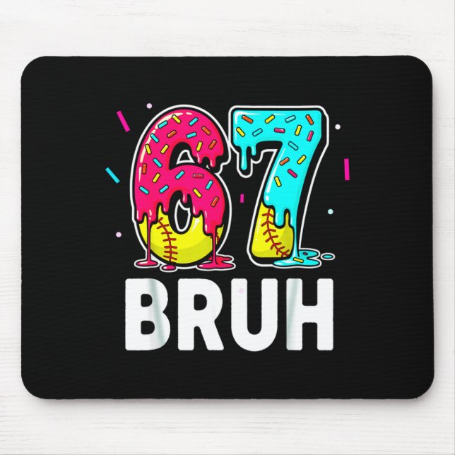 Ice Cream Dripng Softball Drip Fun 6 7 Six Seven M Mousepad (Vorne)