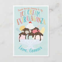 Ice Cream Extravaganza Geburtstagsparty Danke