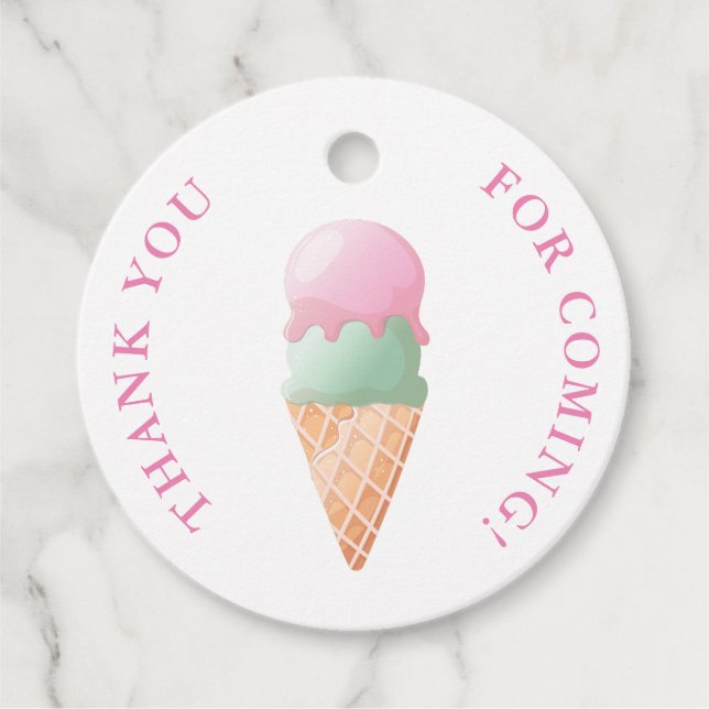 Ice Cream Favor Tags Geschenkanhänger (Vorderseite)