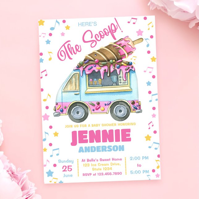 Ice Cream Girl Babydusche Party Einladung (Von Creator hochgeladen)