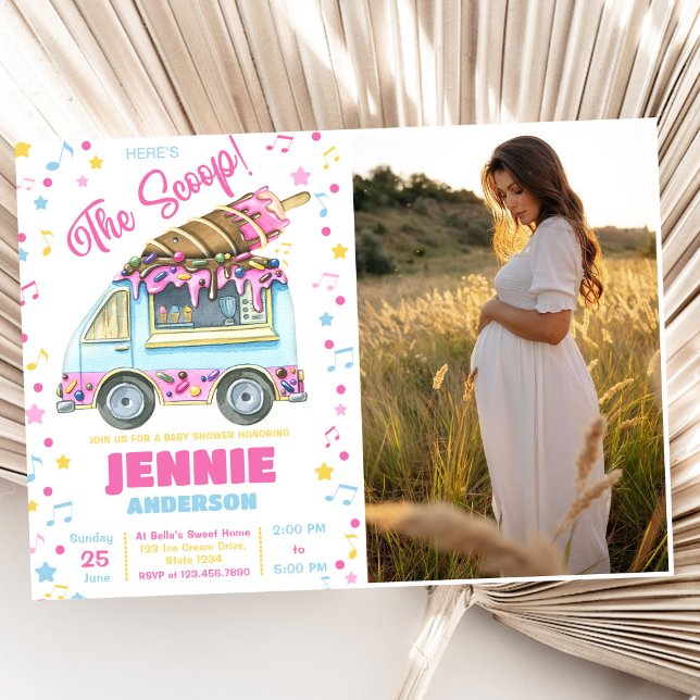 Ice Cream Girl Babydusche Party Einladung (Von Creator hochgeladen)