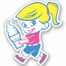 Ice Cream Girl Sticker