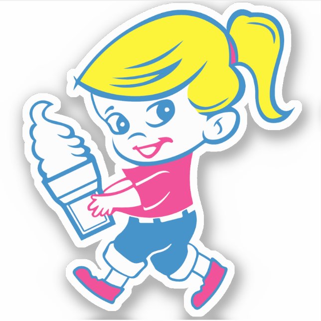 Ice Cream Girl Sticker (Vorderseite)