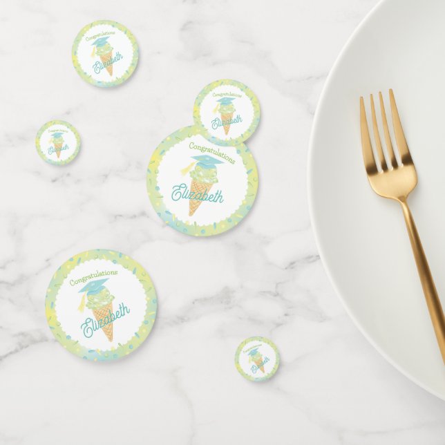 Ice Cream Graduation Party Blue Green Konfetti (Gruppe)