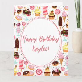 Ice Cream Happy Birthday Girls Sweet Niedliche Geb Karte