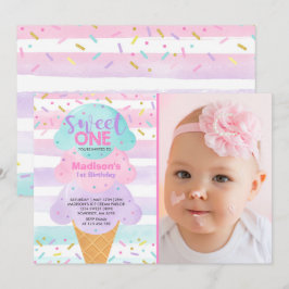 Ice Cream Invitation Sweet Un 1er Anniversaire