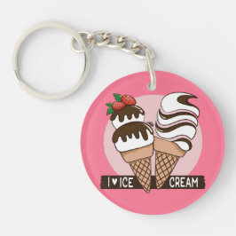 Ice Cream Lover - benutzerdefinierte Text- und Far Schlüsselanhänger