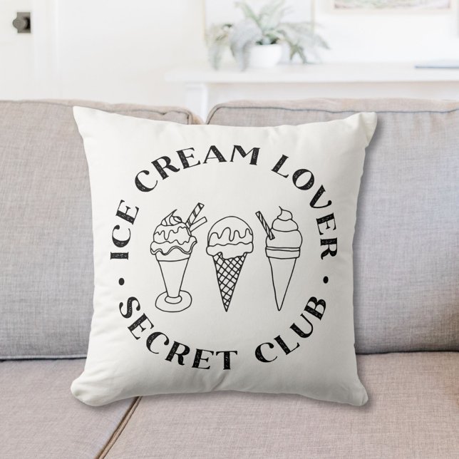 Ice Cream Lover Secret Club Kinderzimmer Kissen (In situ)