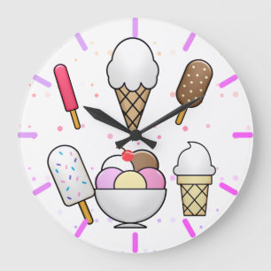 Ice Cream Parlor Dream Große Wanduhr