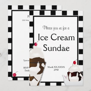 Ice Cream Parlour Parti social Invitation personna