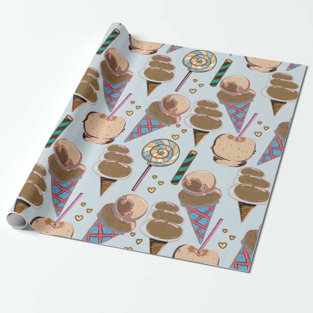 Ice cream pattern | Lollies pattern | lollipop 25 Geschenkpapier (Ungerollt)