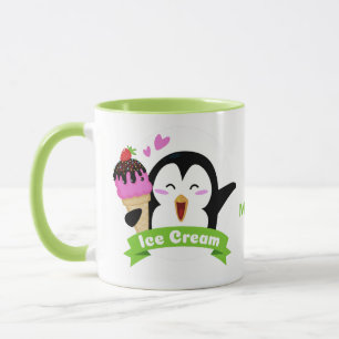 Ice Cream Penguin nom personnalisé tasses