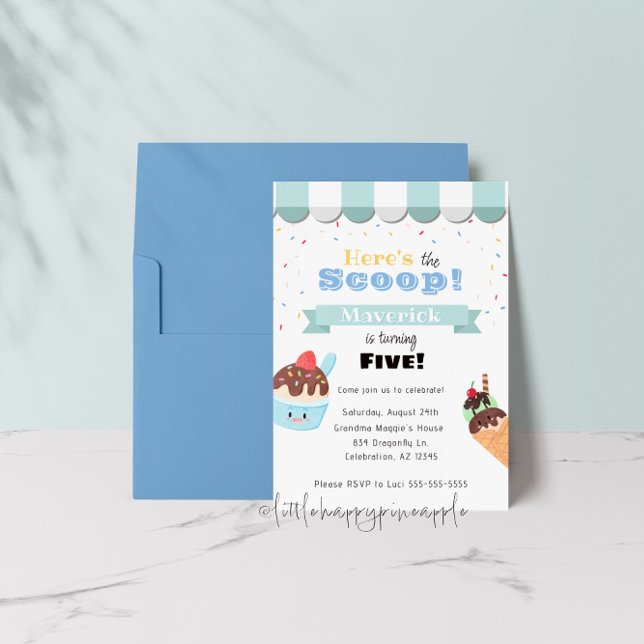 Ice Cream Shop Anniversaire Invitation (Créateur téléchargé)