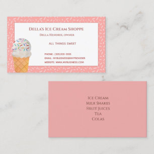 Ice Cream Shop Saupoudrer Carte de visite