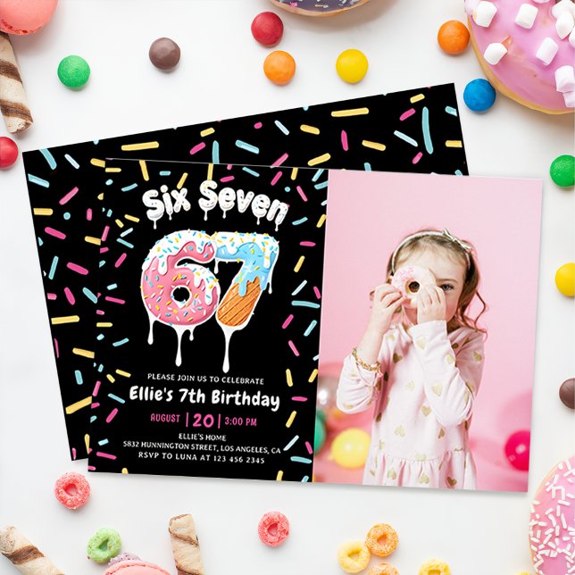 Ice Cream Six Seven 6 7 Birthday Invitation (Créateur téléchargé)