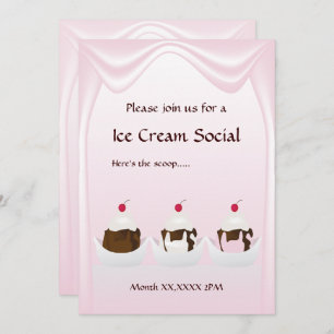 Ice Cream Social Custom Invitation