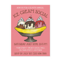 Ice Cream Social Party Dessert Banana Parco Tassin