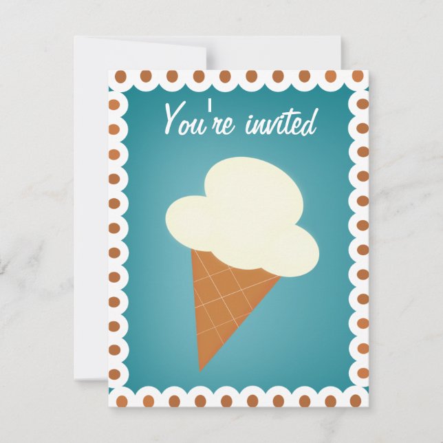 Ice Cream Social Party Invitation (Devant)