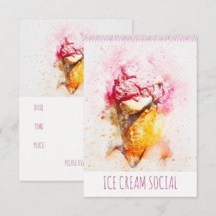 Ice Cream Social Party Invitation
