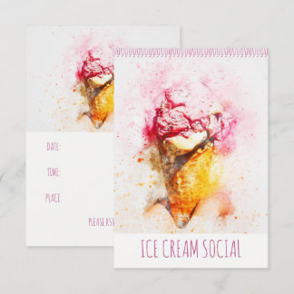 Ice Cream Social Party Invitation