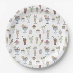 Ice Cream Sundae Illustration Muster Pappteller