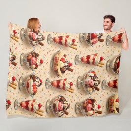 Ice cream sundae premium fleecedecke