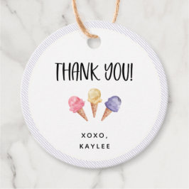 Ice Cream Thema Danke Geschenkanhänger