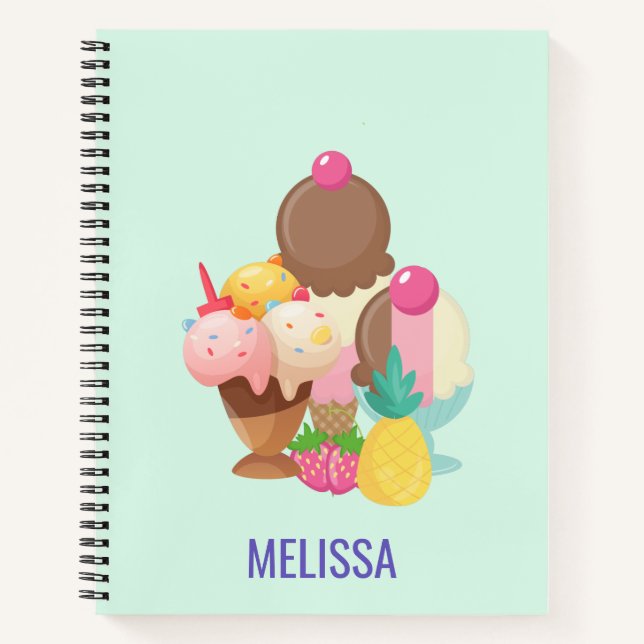 Ice Cream Trio Neopolitan Flavor Notizbuch (Vorderseite)