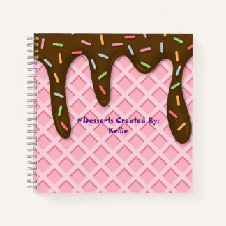 ICE CREAM TROPFEN CONE Spiral Reciy Notebook Notizbuch