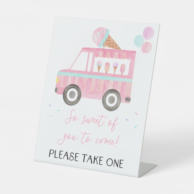 Ice Cream Truck Birthday Gevor Sockelschild (Vorderseite)