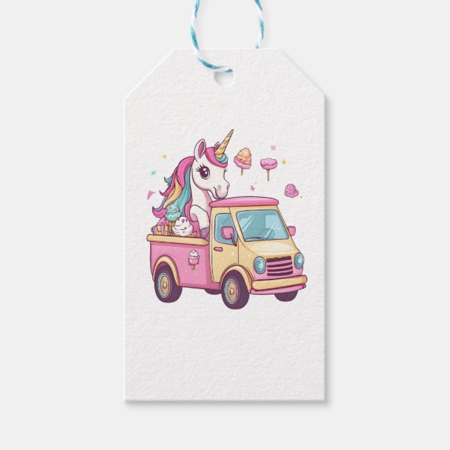Ice Cream Truck Unicorn (1) Geschenkanhänger (Vorderseite)