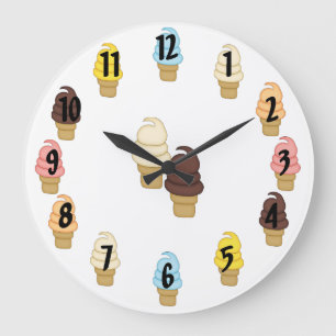 Ice Cream Twist Cones Große Wanduhr