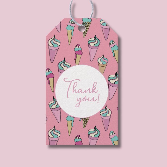 Ice Cream Vielen Dank Geschenkanhänger (Ice Cream Thank you gift tag)