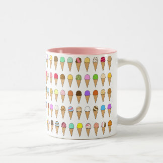 "Ice Creams of Many Flavors" Pattern Zweifarbige Tasse