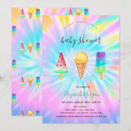 Ice Creams Summer Gefärbte Krawatte Baby Dusche Einladung