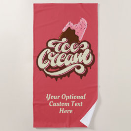 Ice Creme, benutzerdefinierter Text und Farbhandtu Strandtuch