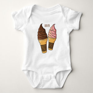 Ice-Creme-Cartoon Baby Strampler