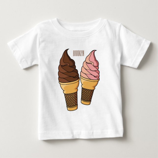 Ice-Creme-Cartoon Baby T-shirt (Vorderseite)