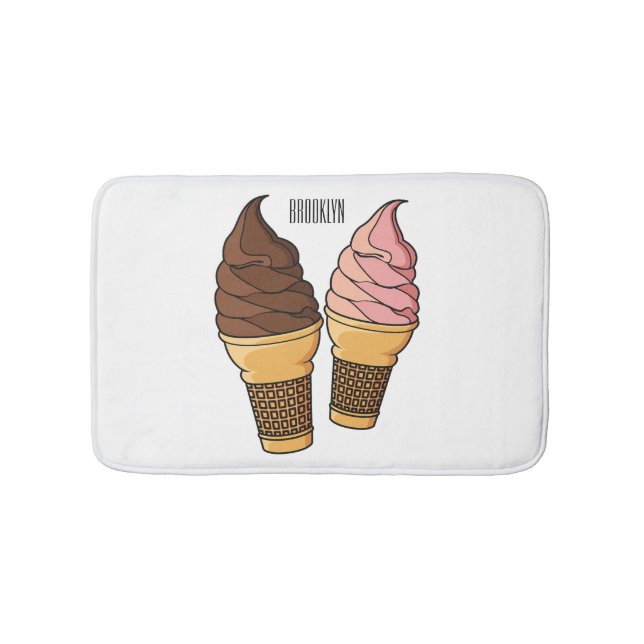 Ice-Creme-Cartoon Badematte (Vorderseite)