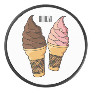 Ice-Creme-Cartoon Eishockey Puck