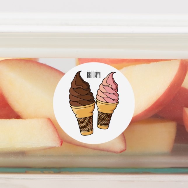 Ice-Creme-Cartoon Etiketten (Befestigt)