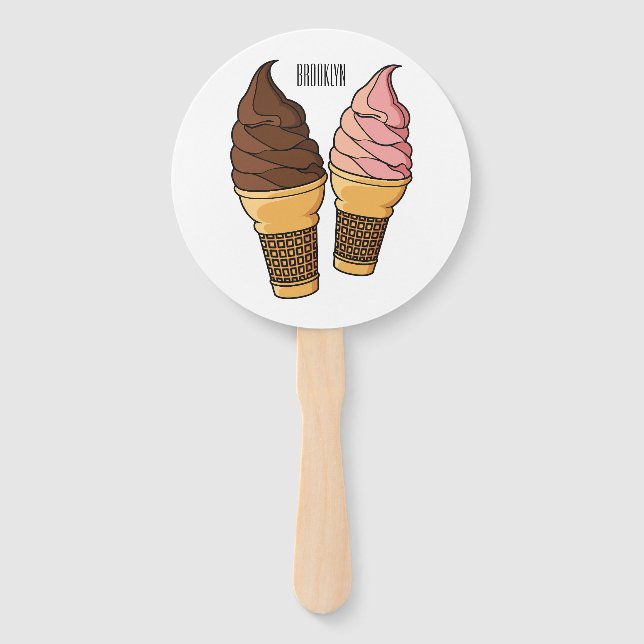 Ice-Creme-Cartoon Fächer (Vorderseite)