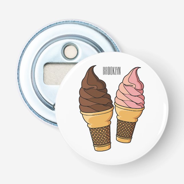 Ice-Creme-Cartoon Flaschenöffner (Vorderseite)