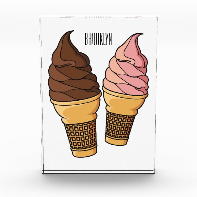 Ice-Creme-Cartoon Fotoblock (Vorderseite)