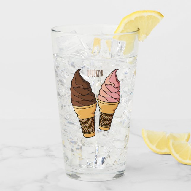 Ice-Creme-Cartoon Glas (Rückseite Ice)