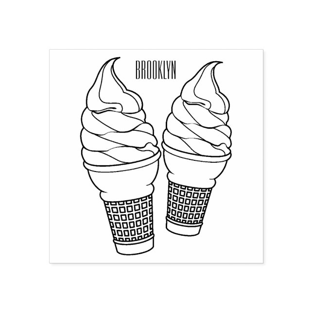 Ice-Creme-Cartoon Gummistempel (Prägung)