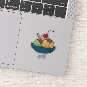 Ice Creme Cartoon Illustration Aufkleber