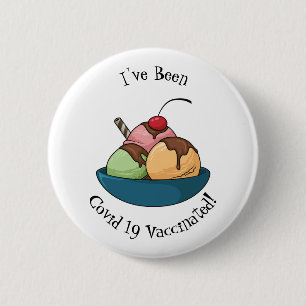 Ice Creme Cartoon Illustration Button